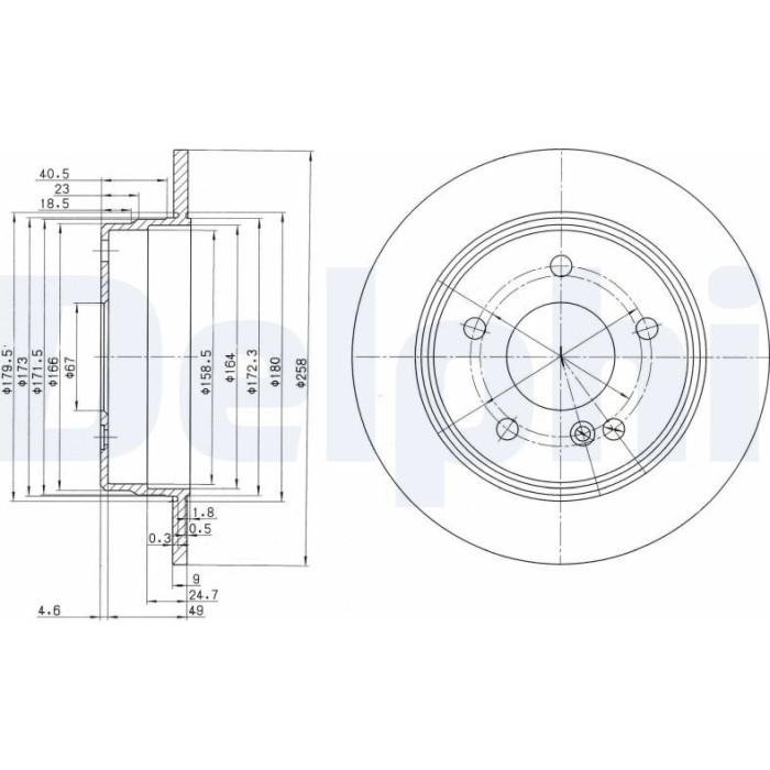 Delphi BG2761 Bremsscheibe