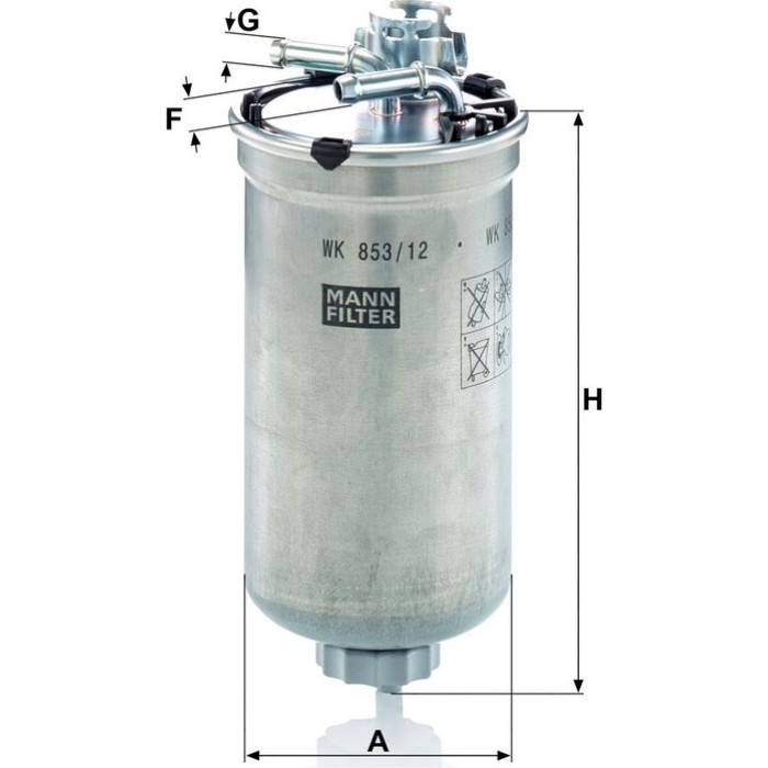 Mann-Filter WK 853/12 Kraftstofffilter Mann-Filter WK 853/12 Kraftstofffilter