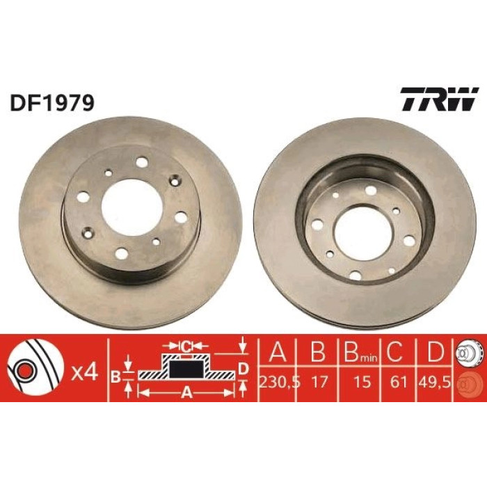 TRW DF1979 Bremsscheibe