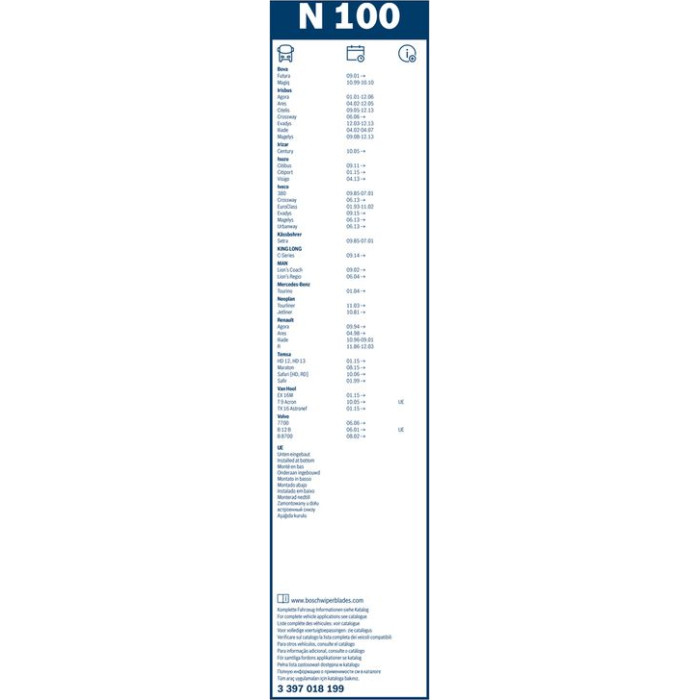 BOSCH N 100 Scheibenwischer Twin 3 397 018 199 BOSCH N 100 Scheibenwischer Twin 3 397 018 199