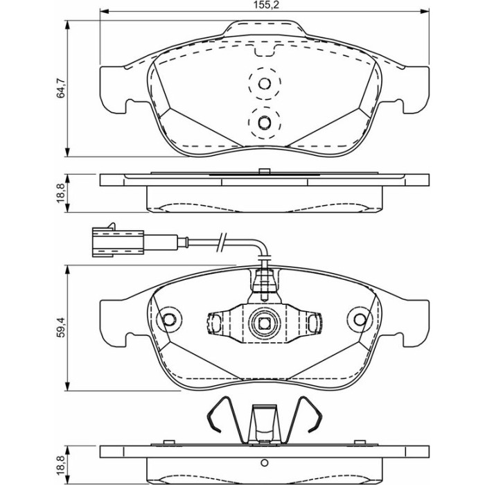 BOSCH 0 986 495 312 Bremsbelagsatz, Scheibenbremse BOSCH 0 986 495 312 Bremsbelagsatz, Scheibenbremse