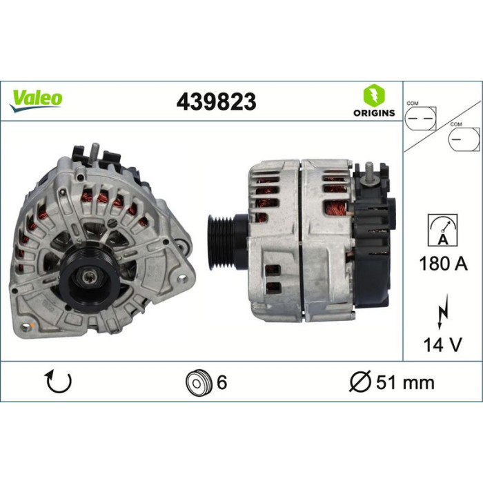 Valeo 439823 Generator ORIGINS - NEW O.E. TECHNOLOGIE Valeo 439823 Generator ORIGINS - NEW O.E. TECHNOLOGIE