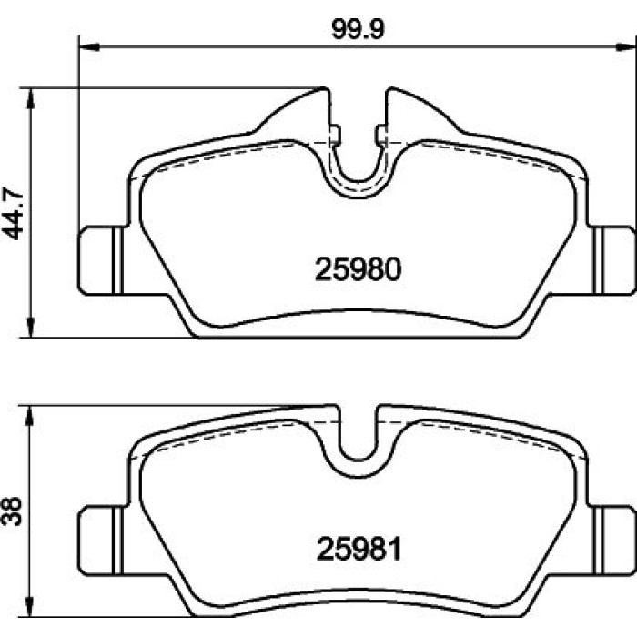 Hella 8DB 355 021-481 Bremsbelagsatz, Scheibenbremse