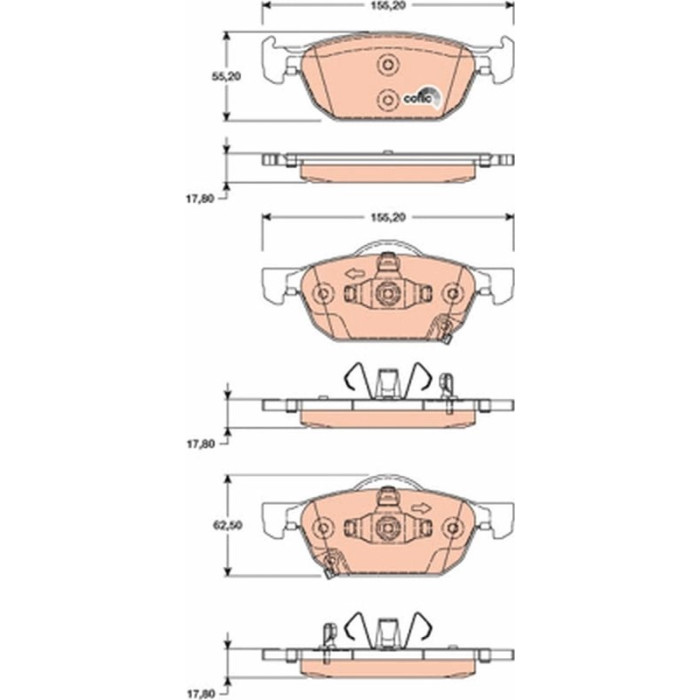 TRW GDB3476 Bremsbelagsatz, Scheibenbremse COTEC TRW GDB3476 Bremsbelagsatz, Scheibenbremse COTEC