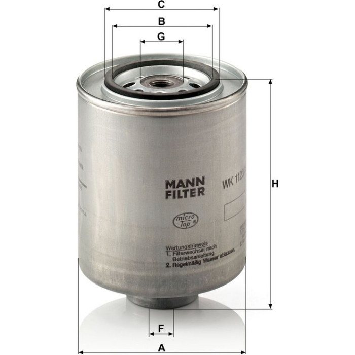Mann-Filter WK 1123/1 Kraftstofffilter Mann-Filter WK 1123/1 Kraftstofffilter