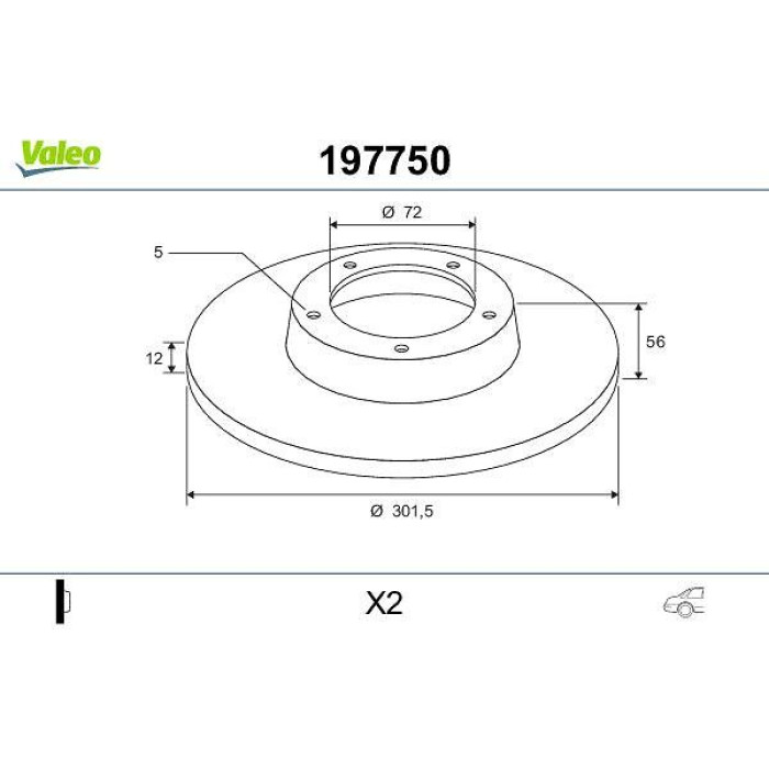 Valeo 197750 Bremsscheibe Valeo 197750 Bremsscheibe