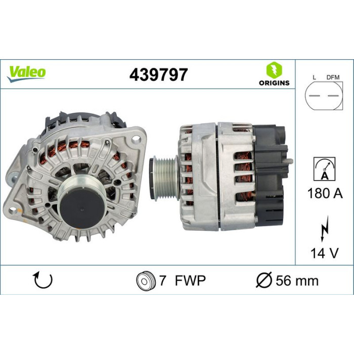 Valeo 439797 Generator ORIGINS - NEW O.E. TECHNOLOGIE Valeo 439797 Generator ORIGINS - NEW O.E. TECHNOLOGIE