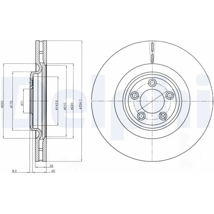 Delphi BG9071C Bremsscheibe Delphi BG9071C Bremsscheibe