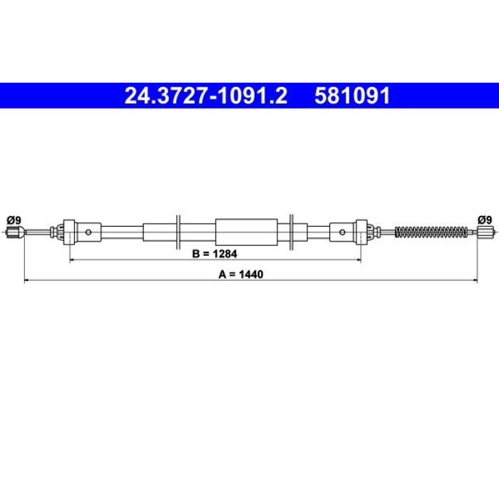 ATE 24.3727-1091.2 Seilzug, Feststellbremse ATE 24.3727-1091.2 Seilzug, Feststellbremse