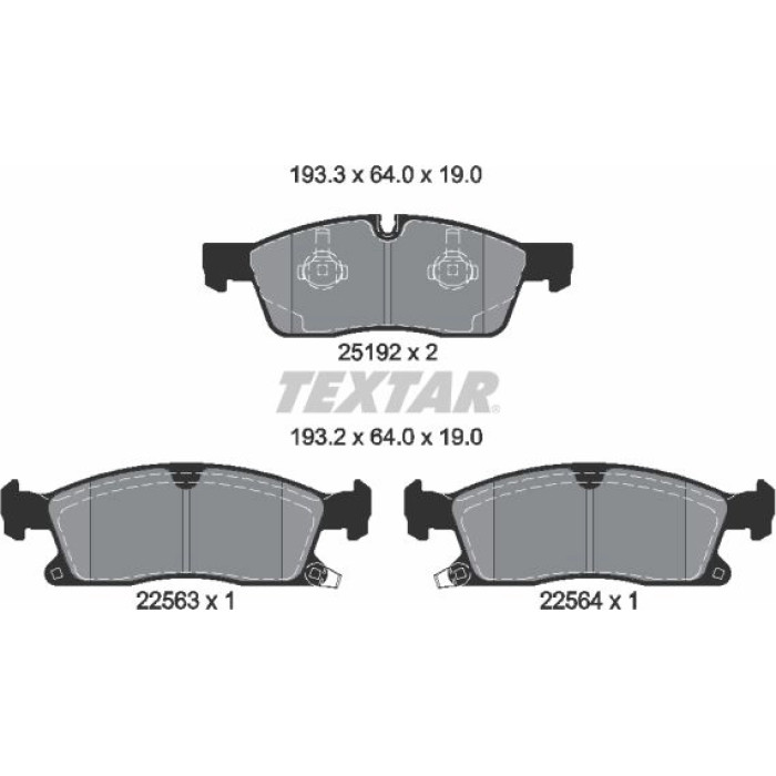Textar 2519209 Bremsbelagsatz, Scheibenbremse Q+ Textar 2519209 Bremsbelagsatz, Scheibenbremse Q+