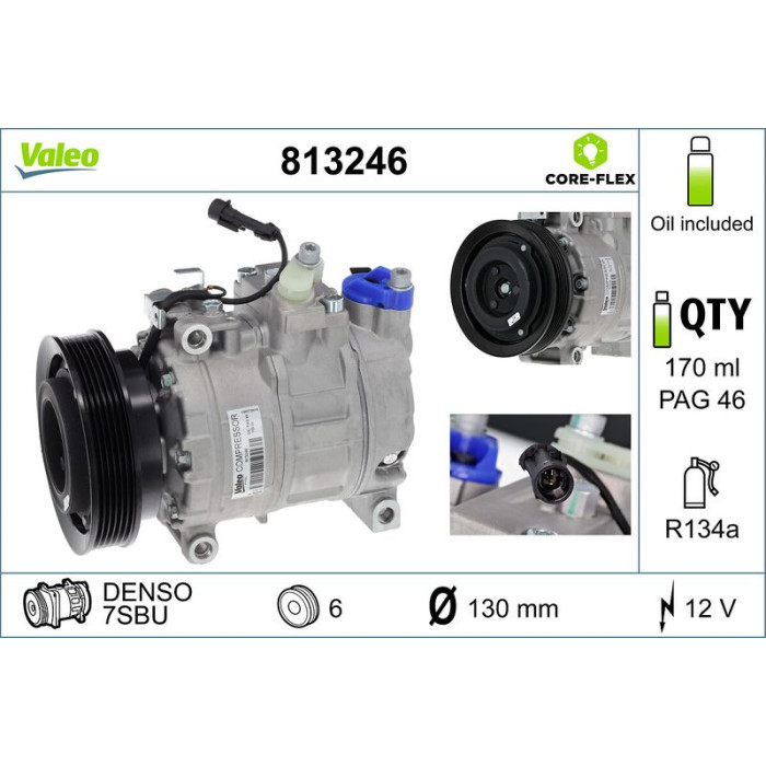 Valeo 813246 Kompressor, Klimaanlage CORE-FLEX Valeo 813246 Kompressor, Klimaanlage CORE-FLEX