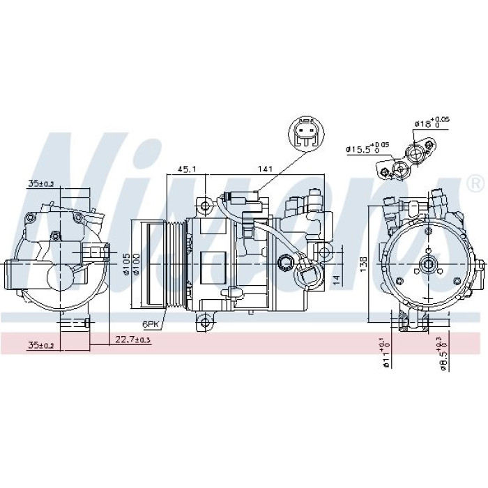 Nissens 89043 Kompressor, Klimaanlage FIRST FIT Nissens 89043 Kompressor, Klimaanlage FIRST FIT