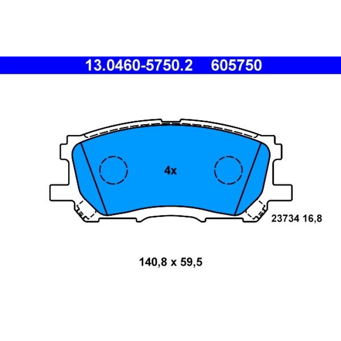 ATE 13.0460-5750.2 Bremsbelagsatz, Scheibenbremse ATE 13.0460-5750.2 Bremsbelagsatz, Scheibenbremse