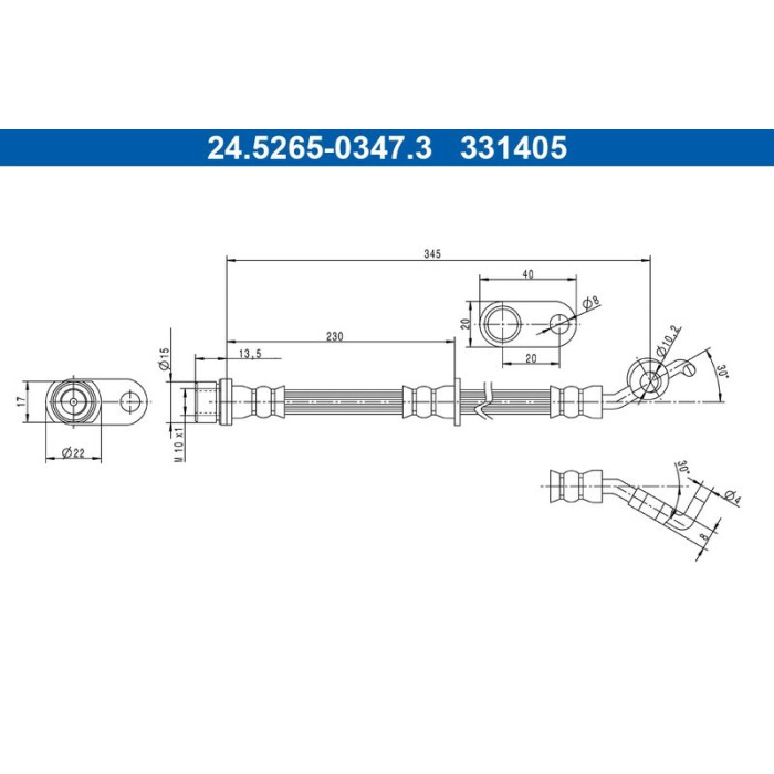 ATE 24.5265-0347.3 Bremsschlauch ATE 24.5265-0347.3 Bremsschlauch