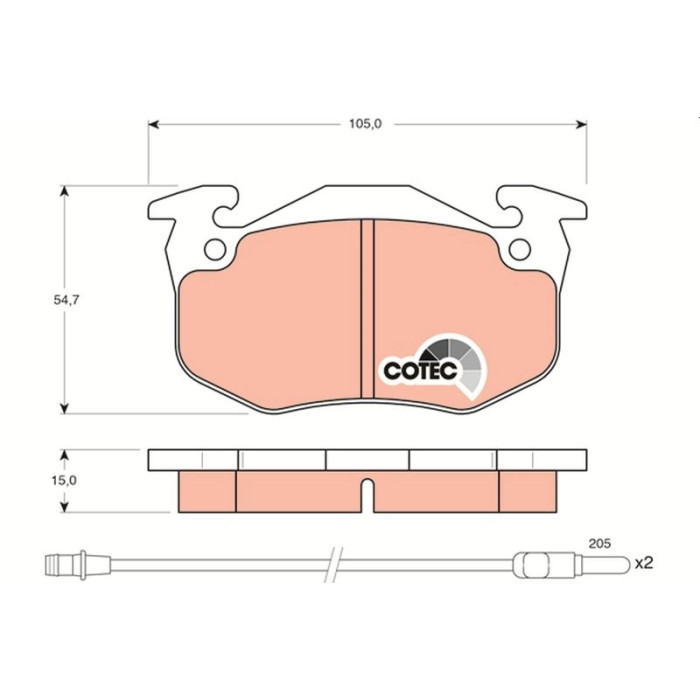 TRW GDB328 Bremsbelagsatz, Scheibenbremse COTEC