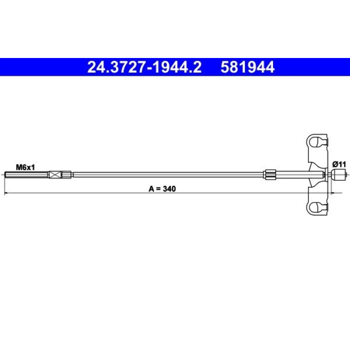 ATE 24.3727-1944.2 Seilzug, Feststellbremse ATE 24.3727-1944.2 Seilzug, Feststellbremse