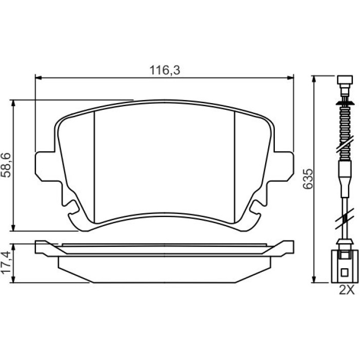 BOSCH 0 986 494 669 Bremsbelagsatz, Scheibenbremse