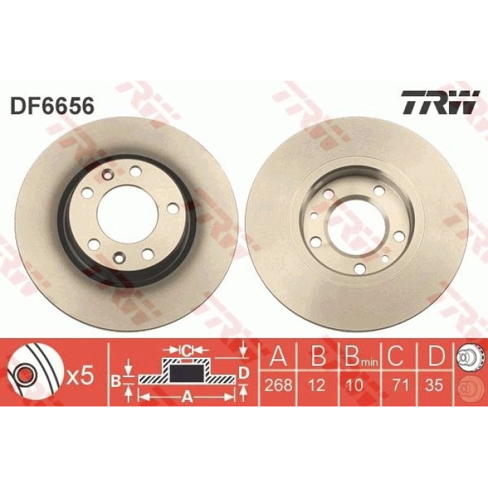 TRW DF6656 Bremsscheibe TRW DF6656 Bremsscheibe