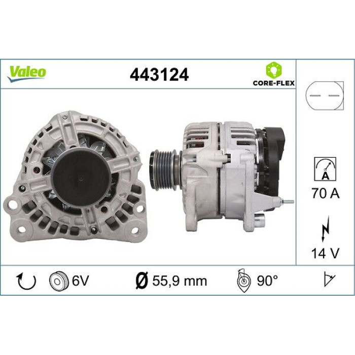 Valeo 443124 Generator CORE-FLEX Valeo 443124 Generator CORE-FLEX