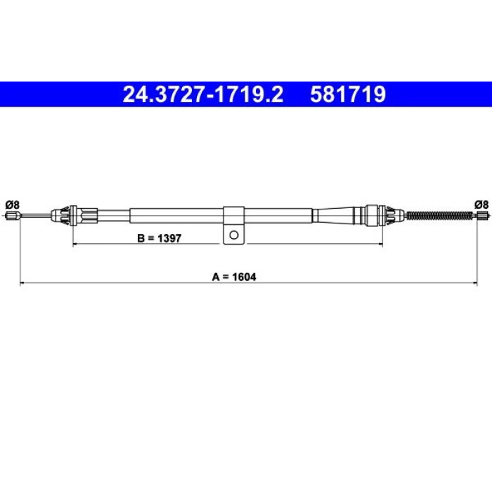 ATE 24.3727-1719.2 Seilzug, Feststellbremse ATE 24.3727-1719.2 Seilzug, Feststellbremse