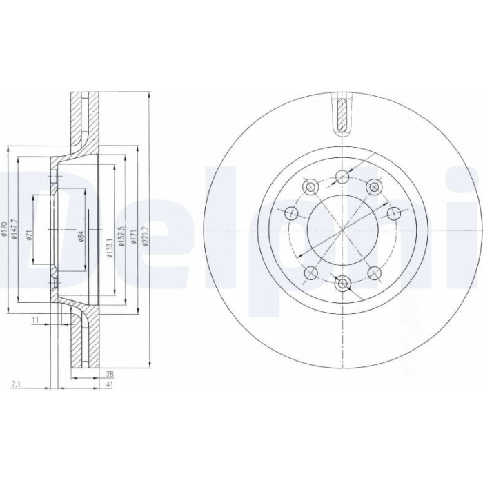 Delphi BG4084 Bremsscheibe Delphi BG4084 Bremsscheibe