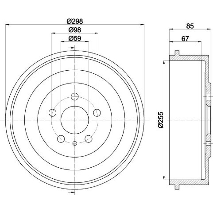 Hella 8DT 355 301-591 Bremstrommel Hella 8DT 355 301-591 Bremstrommel