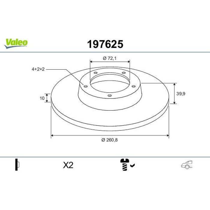 Valeo 197625 Bremsscheibe