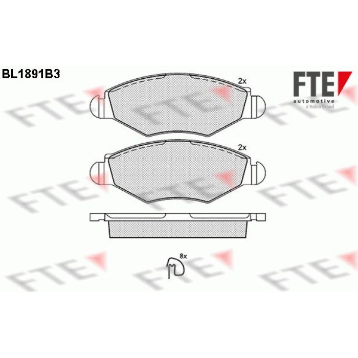 FTE 9010477 Bremsbelagsatz, Scheibenbremse