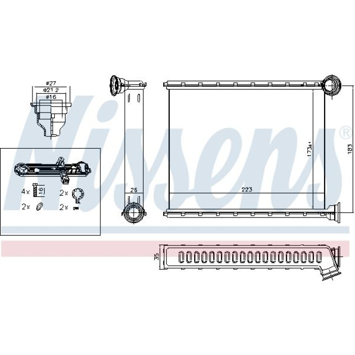 Nissens 72962 Wärmetauscher, Innenraumheizung FIRST FIT