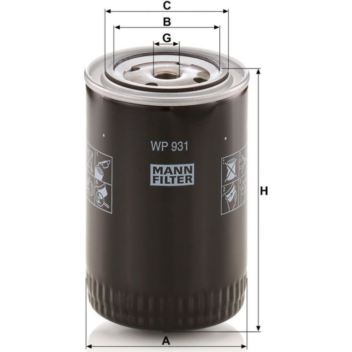 Mann-Filter WP 931 Ölfilter Mann-Filter WP 931 Ölfilter