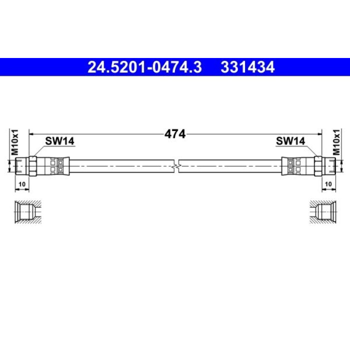 ATE 24.5201-0474.3 Bremsschlauch ATE 24.5201-0474.3 Bremsschlauch