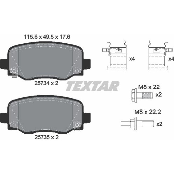 Textar 2573401 Bremsbelagsatz, Scheibenbremse Q+ Textar 2573401 Bremsbelagsatz, Scheibenbremse Q+