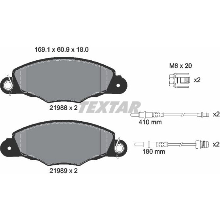 Textar 2198804 Bremsbelagsatz, Scheibenbremse Q+