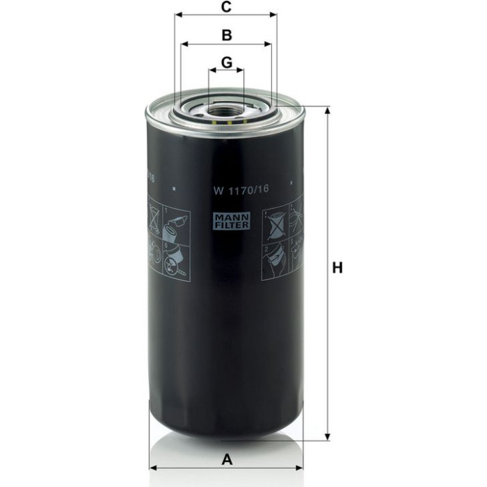 Mann-Filter W 1170/16 Ölfilter