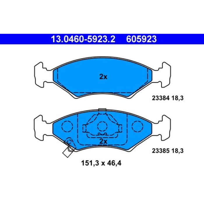 ATE 13.0460-5923.2 Bremsbelagsatz, Scheibenbremse ATE 13.0460-5923.2 Bremsbelagsatz, Scheibenbremse
