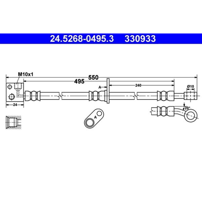 ATE 24.5268-0495.3 Bremsschlauch ATE 24.5268-0495.3 Bremsschlauch