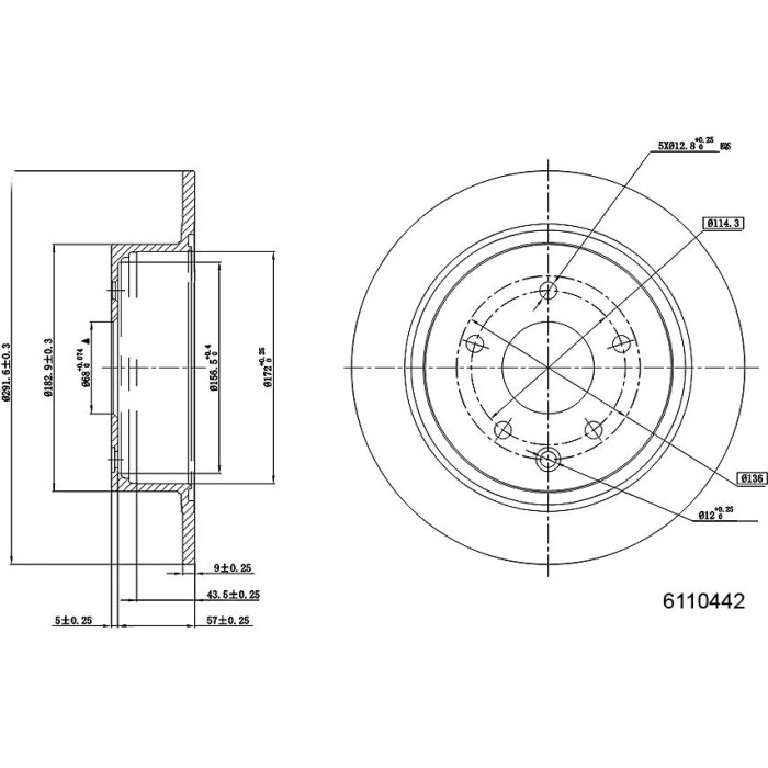 Metzger 6110442 Bremsscheibe