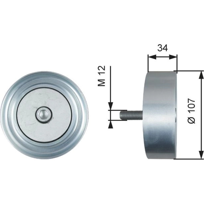 Gates T36515 Umlenkrolle/Führungsrolle, Keilrippenriemen FleetRunner™ Gates T36515 Umlenkrolle/Führungsrolle, Keilrippenriemen FleetRunner™