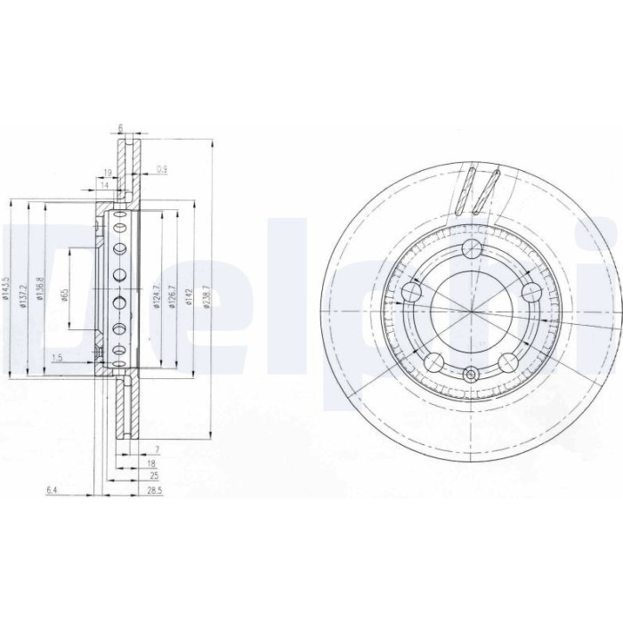 Delphi BG3695 Bremsscheibe Delphi BG3695 Bremsscheibe
