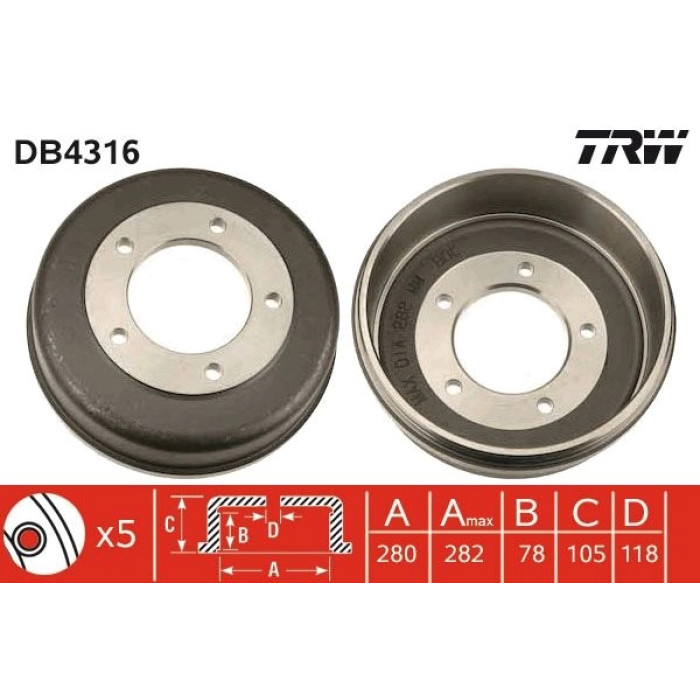 Bremstrommel DB4316 Bremstrommel DB4316