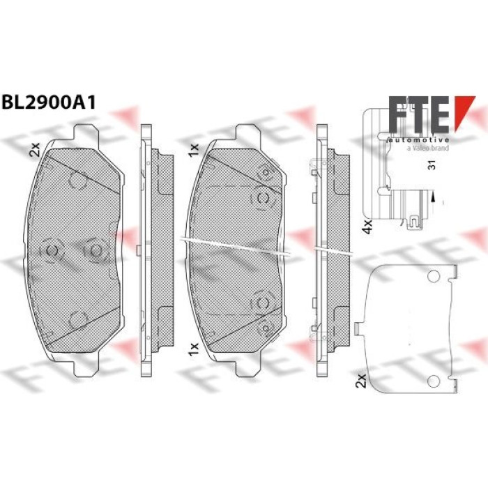 FTE 9011141 Bremsbelagsatz, Scheibenbremse FTE 9011141 Bremsbelagsatz, Scheibenbremse