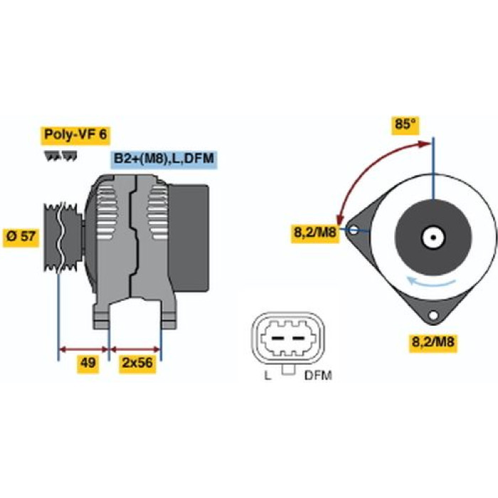 BOSCH 0 124 525 097 Generator BOSCH 0 124 525 097 Generator