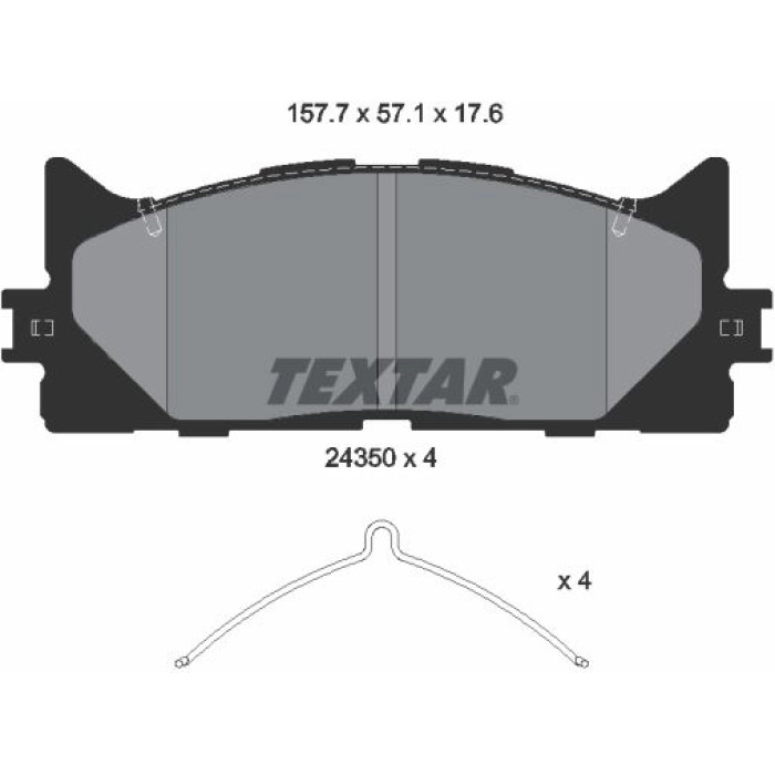 Textar 2435001 Bremsbelagsatz, Scheibenbremse