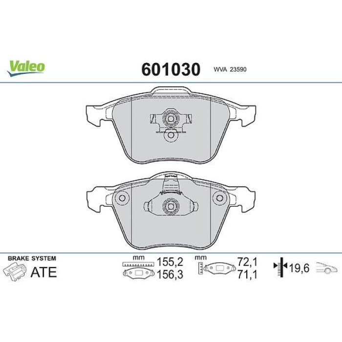Valeo 601030 Bremsbelagsatz, Scheibenbremse Valeo 601030 Bremsbelagsatz, Scheibenbremse