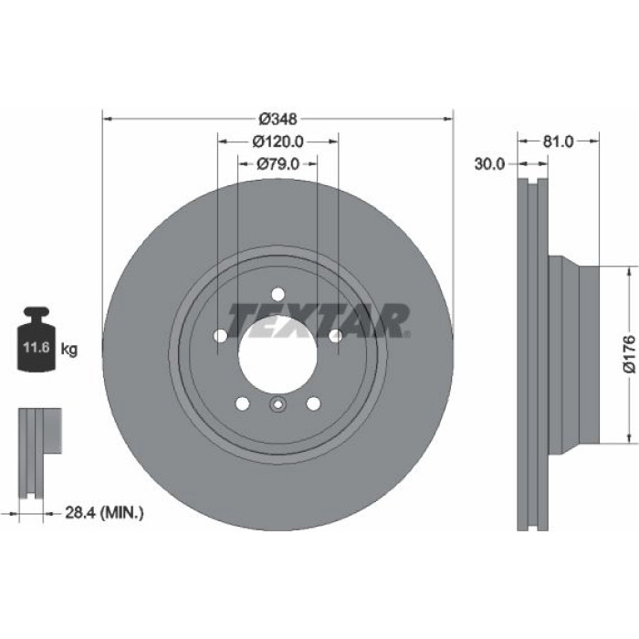 Textar 92122905 Bremsscheibe PRO+