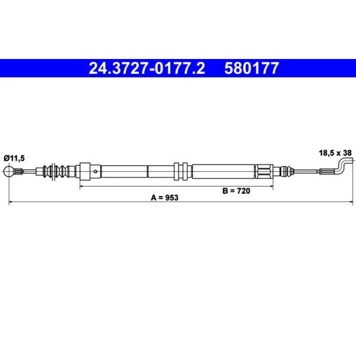 ATE 24.3727-0177.2 Seilzug, Feststellbremse