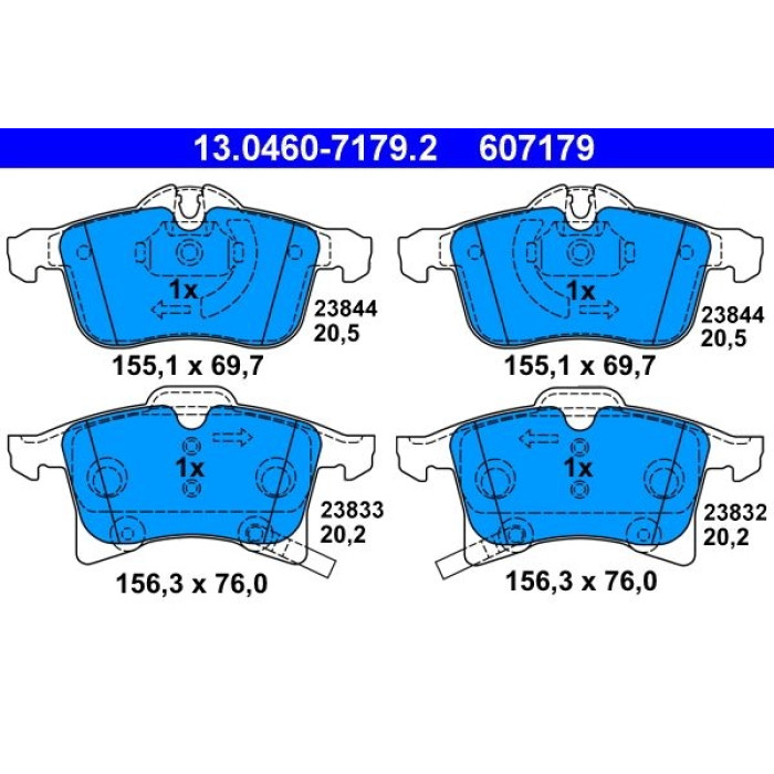 ATE 13.0460-7179.2 Bremsbelagsatz, Scheibenbremse ATE 13.0460-7179.2 Bremsbelagsatz, Scheibenbremse