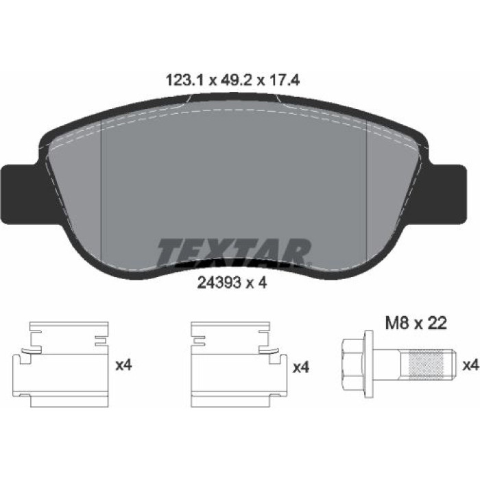 Textar 2439301 Bremsbelagsatz, Scheibenbremse Q+ Textar 2439301 Bremsbelagsatz, Scheibenbremse Q+