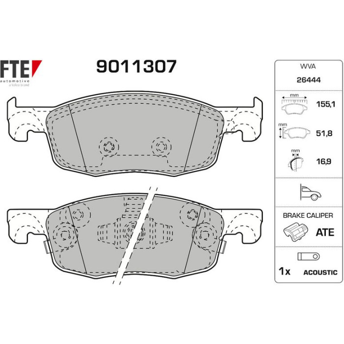 FTE 9011307 Bremsbelagsatz, Scheibenbremse
