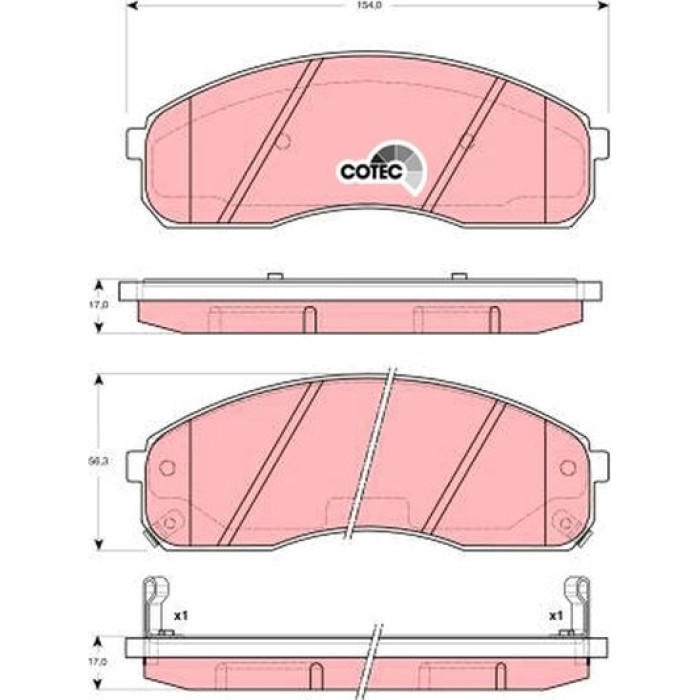 TRW GDB3301 Bremsbelagsatz, Scheibenbremse COTEC